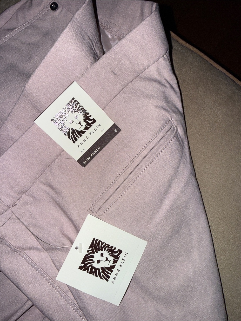 Anne Klein Light Pink Women’s Stretch Pull-On Pants - Picture 3 of 3